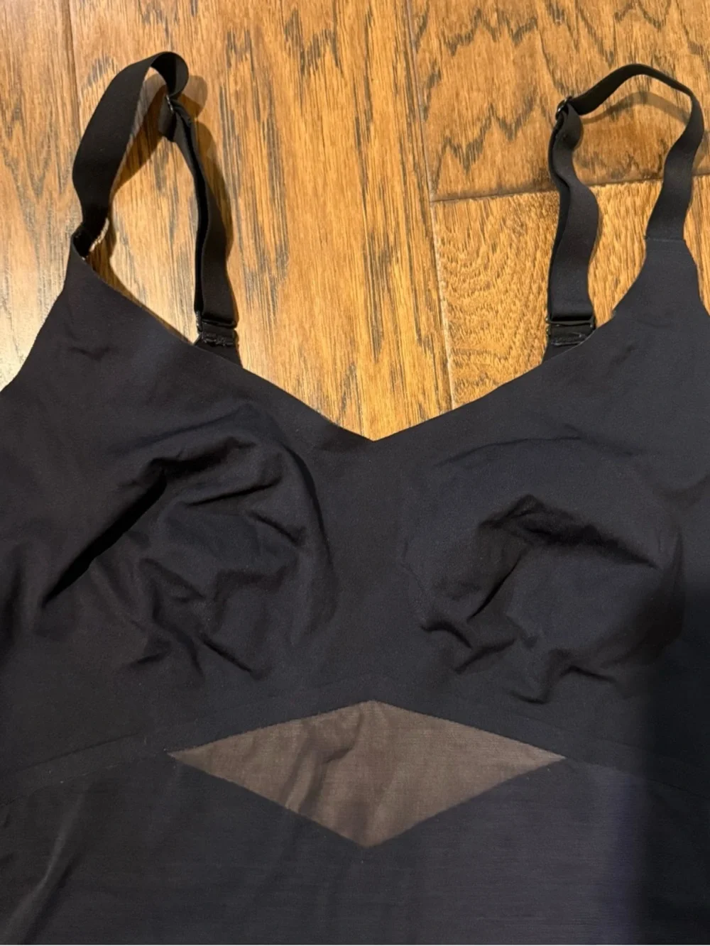 Honeylove Compression Tank Shapewear Black Mesh Panel Built-In Bra 2X